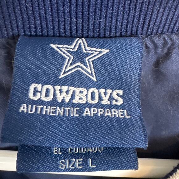 Vintage Dallas Cowboys Pullover V-Neck Windbreaker Embroidered Patchwork Size L - Picture 7 of 9